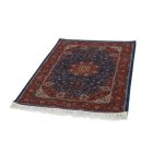 Tapis en soie Negar bleu foncé 80x120 Tapis persan en viscose de soie
