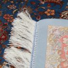 Tapis en soie Negar bleu foncé 80x120 Tapis persan en viscose de soie