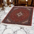 Tapis en soie Sialk rouge brique 100x150 Tapis persan en viscose de soie