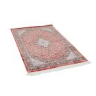 Tapis en soie Sialk rouge brique 100x150 Tapis persan en viscose de soie