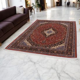   Tapis en soie Sialk rouge brique 180x270 Tapis en viscose de soie d'Iran