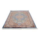 Tapis en soie Gazelle bleu foncé 150x225 Tapis en viscose de soie d'Iran