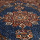 Tapis en soie Gazelle bleu foncé 150x225 Tapis en viscose de soie d'Iran