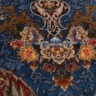 Tapis en soie Gazelle bleu foncé 150x225 Tapis en viscose de soie d'Iran