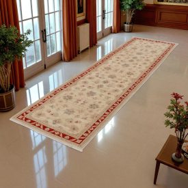 Ziegler tapis laine beige-bordeaux 80x289 tapis de salon
