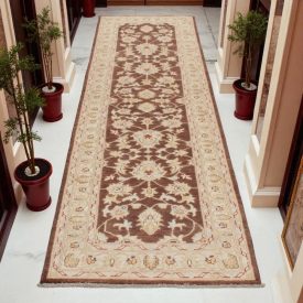 Ziegler tapis laine marron-beige 85x295 tapis de salon