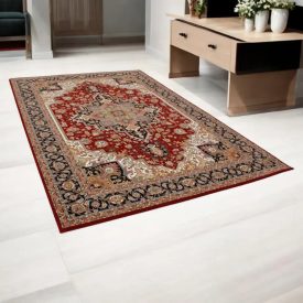 Tapis acrylique à motif Heriz - bordeaux 150x225