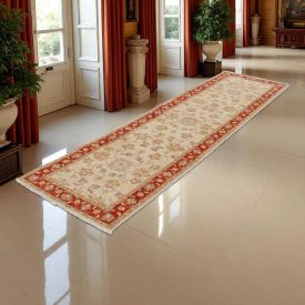 Ziegler tapis laine beige-bordeaux 80x293 tapis de salon
