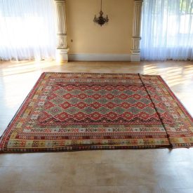 Tapis Kilim 404x814 extra grand laine tissé main Afghan