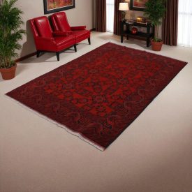   Tapis Afghan bordeaux Khal Mohammadi 128x189 tapis oriental fait main pour le salon