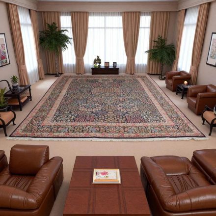 Grand tapis Kerman 306x403 tapis persan fait main pour le salon