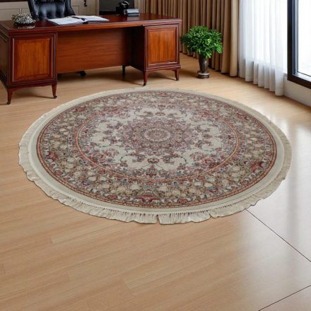Tapis rond beige Medalion 100x100 tapis persan acrylique