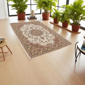 Tapis acrylique à motif Kerman - beige 60x90