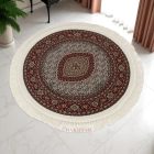 Tapis rond beige Mahi 100x100 tapis persan en acrylique de qualité