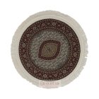 Tapis rond beige Mahi 100x100 tapis persan en acrylique de qualité