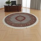 Tapis rond beige Mahi 200x200 tapis persan en acrylique de qualité