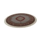 Tapis rond beige Mahi 200x200 tapis persan en acrylique de qualité