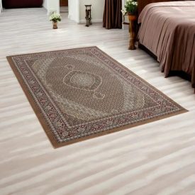 Tapis acrylique à motif Mahi - marron 140x200