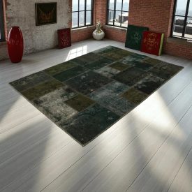 Tapis design vert Patchwork 168x239 tapis de salon