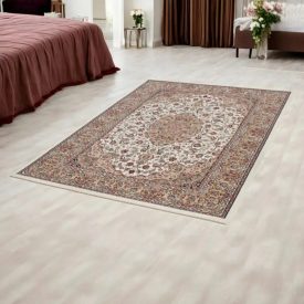 Tapis acrylique à motif Kerman - beige 140x200