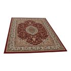 Tapis persan Isfahan bordeaux 200x300 tapis de salon de qualité en acrylique