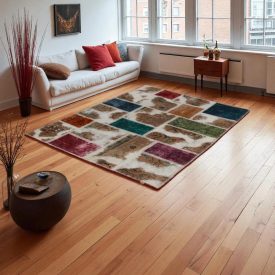 Tapis design multicolore Patchwork 100x145 tapis de salon