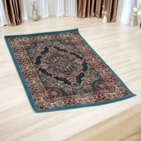 Tapis acrylique à motif Tabriz - bleu 80x120