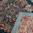 Tapis acrylique à motif Tabriz - bleu 80x120
