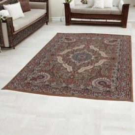 Tapis acrylique à motif Medalion - marron 160x230