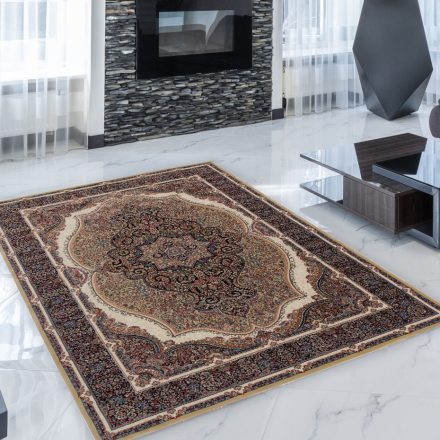 Tapis Persan brun Kerman 140x200 tapis mécanique qualité de séjour ou de chambre