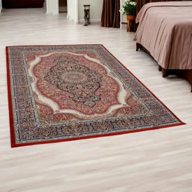 Tapis acrylique à motif Medalion - bordeaux 140x200