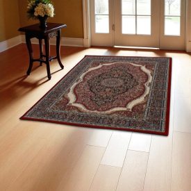 Tapis acrylique à motif Medalion - bordeaux 60x90