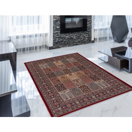 Tapis Persan bordeaux Kheshti 140x200 tapis mécanique premium de salon ou chambre