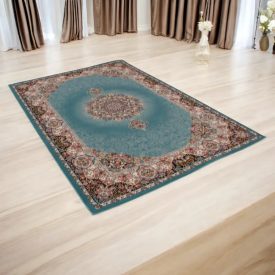 Tapis acrylique à motif Isfahan - bleu 80x120