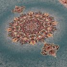 Tapis acrylique à motif Isfahan - bleu 80x120