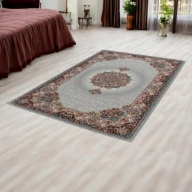 Tapis acrylique à motif Tabriz - gris 140x200