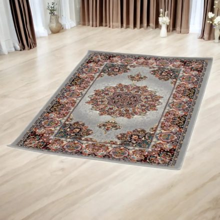 Tapis acrylique à motif Isfahan - gris 80x120