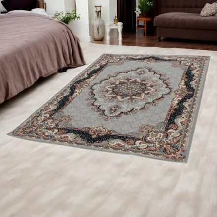 Tapis Persan gris TABRIZ 140x200 tapis de luxe pour la chambre