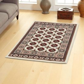 Tapis acrylique à motif Bokhara - beige 80x120