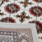 Tapis acrylique à motif Bokhara - beige 80x120