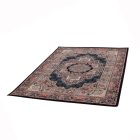 Tapis acrylique à motif Tabriz - bleu foncé 140x200