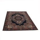 Tapis acrylique à motif Tabriz - bleu foncé 140x200