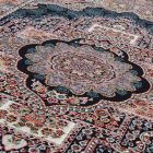 Tapis acrylique à motif Tabriz - bleu foncé 140x200
