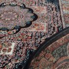 Tapis acrylique à motif Tabriz - bleu foncé 140x200