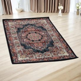 Tapis acrylique à motif Tabriz - bleu foncé 80x120