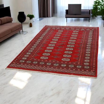 Tapis Pakistan rouge Boukhara 141x210 tapis oriental fait main