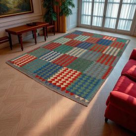 Tapis Kilim Chobi 301x207 kilim en laine afghane tissé main
