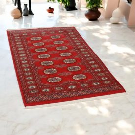   Tapis Pakistan bordeaux Boukhara 92x152 tapis oriental fait main