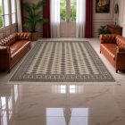 Grand tapis beige Boukhara 249x332 tapis de salon pakistanais fait main