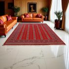 Grand tapis bordeaux Boukhara 278x372 tapis de salon pakistanais fait main